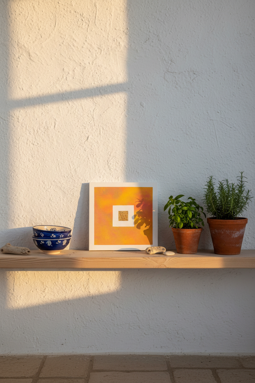 Eos tussen Griekse keramiek en terracotta potten