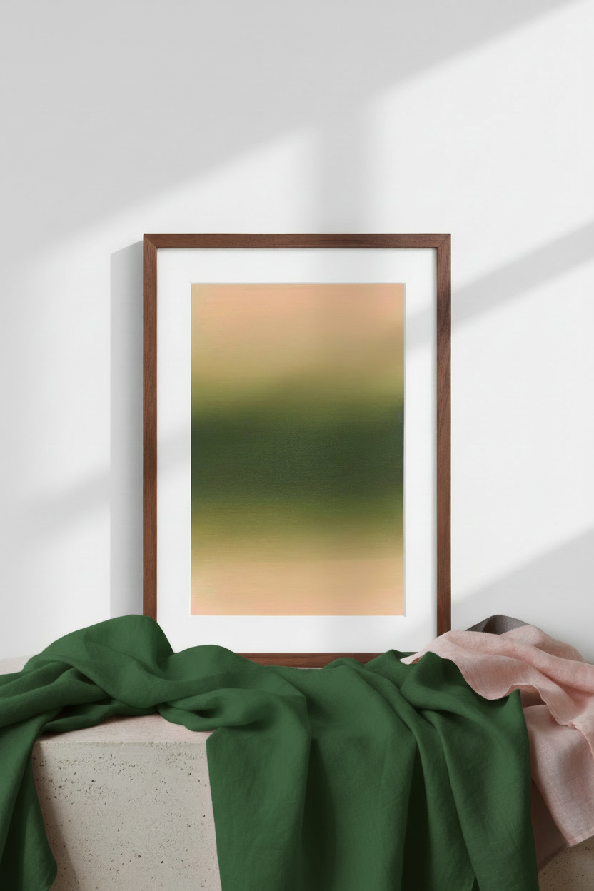 Green Street Study met groene en roze doeken