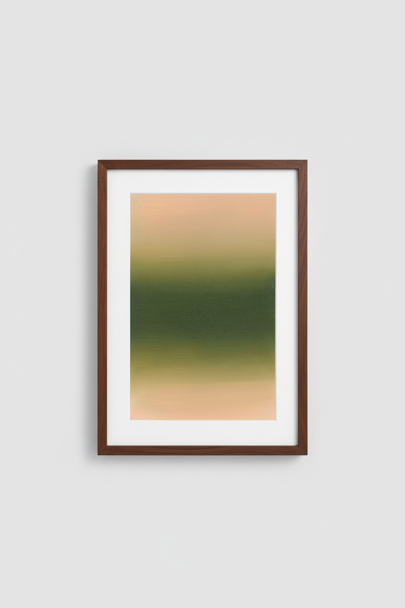 Modern walnut frame - geen passe-partout