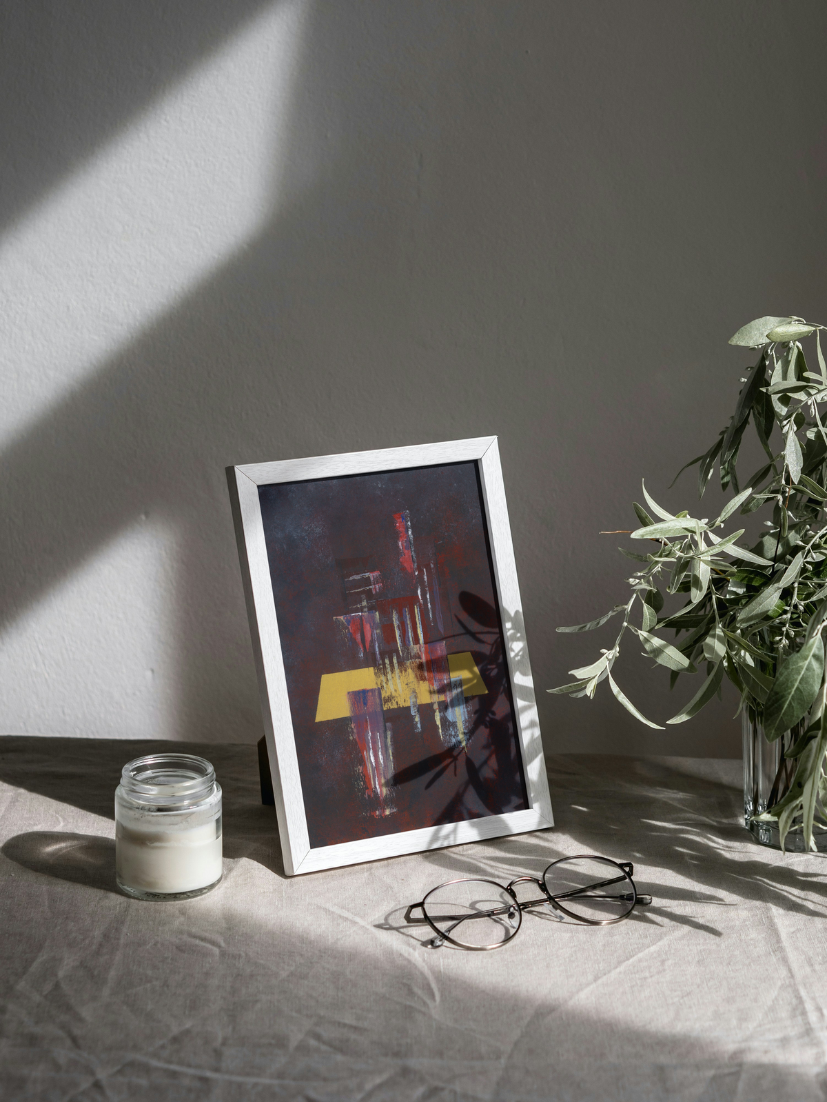 Night Art Print detail - moderne wanddecoratie met New York skyline.