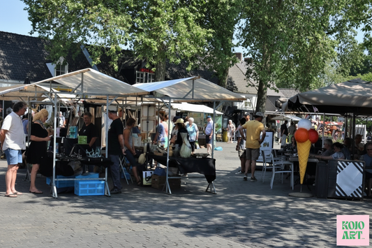 KOJO Art op Kunstmarkt Mont-Martre Rosmalen 2026, originele schilderijen en art prints in het centrum van Rosmalen, Noord-Brabant.