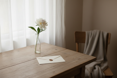 Snail mail betekenis – slow living schrijfplek met briefpapier en pen