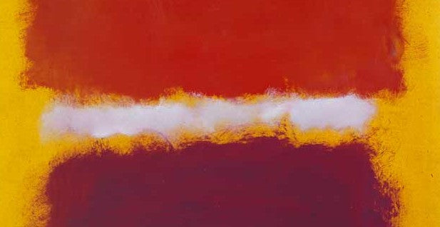 Mark Rothko geïnspireerde abstract color field painting met aardse tinten en zachte kleurovergangen