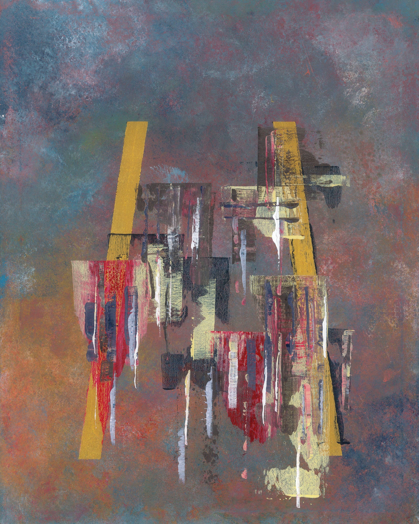 Dawn Art Print - New York skyline poster met zachte kleurverlopen.