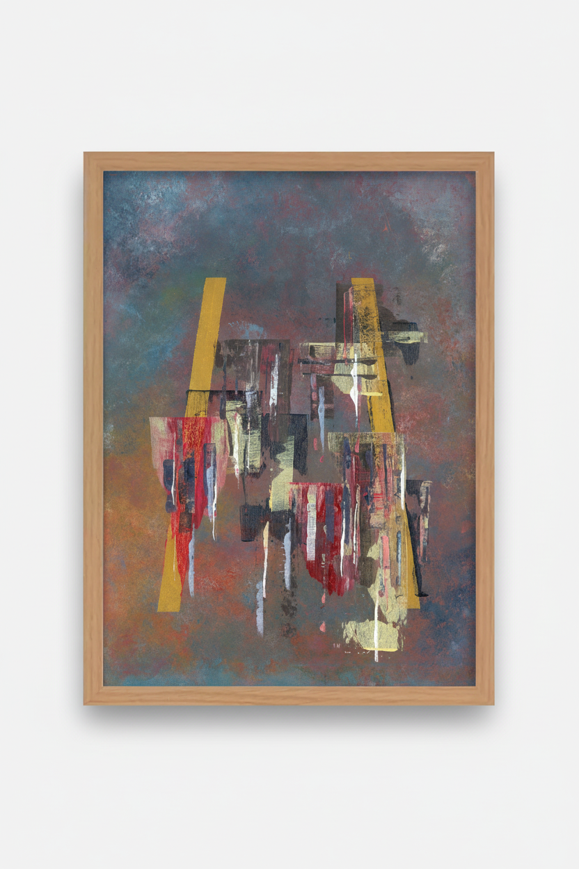 Dawn Art Print in luxe platte naturel houten fotolijst