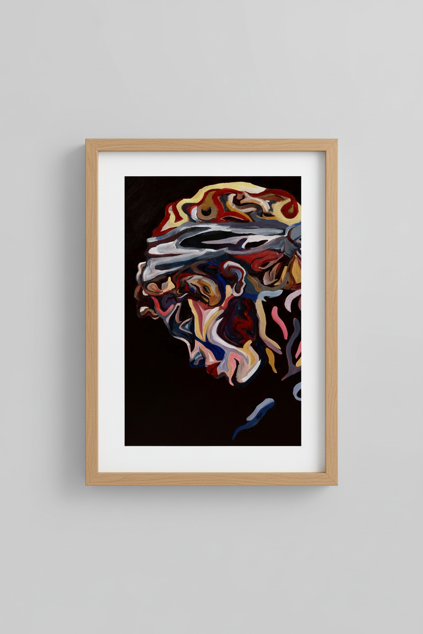 Echoes of Apollo met witte rand in het werk