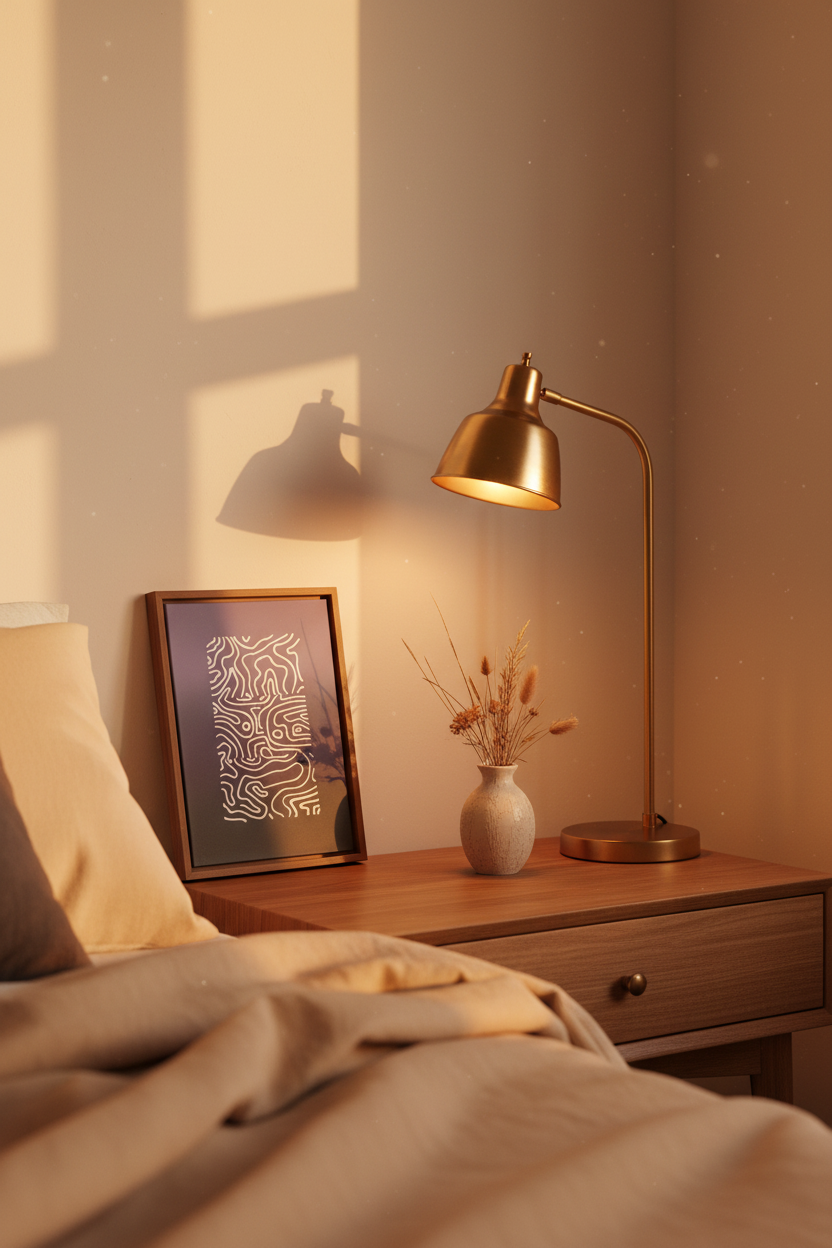 Evening Marks op nachtkastje