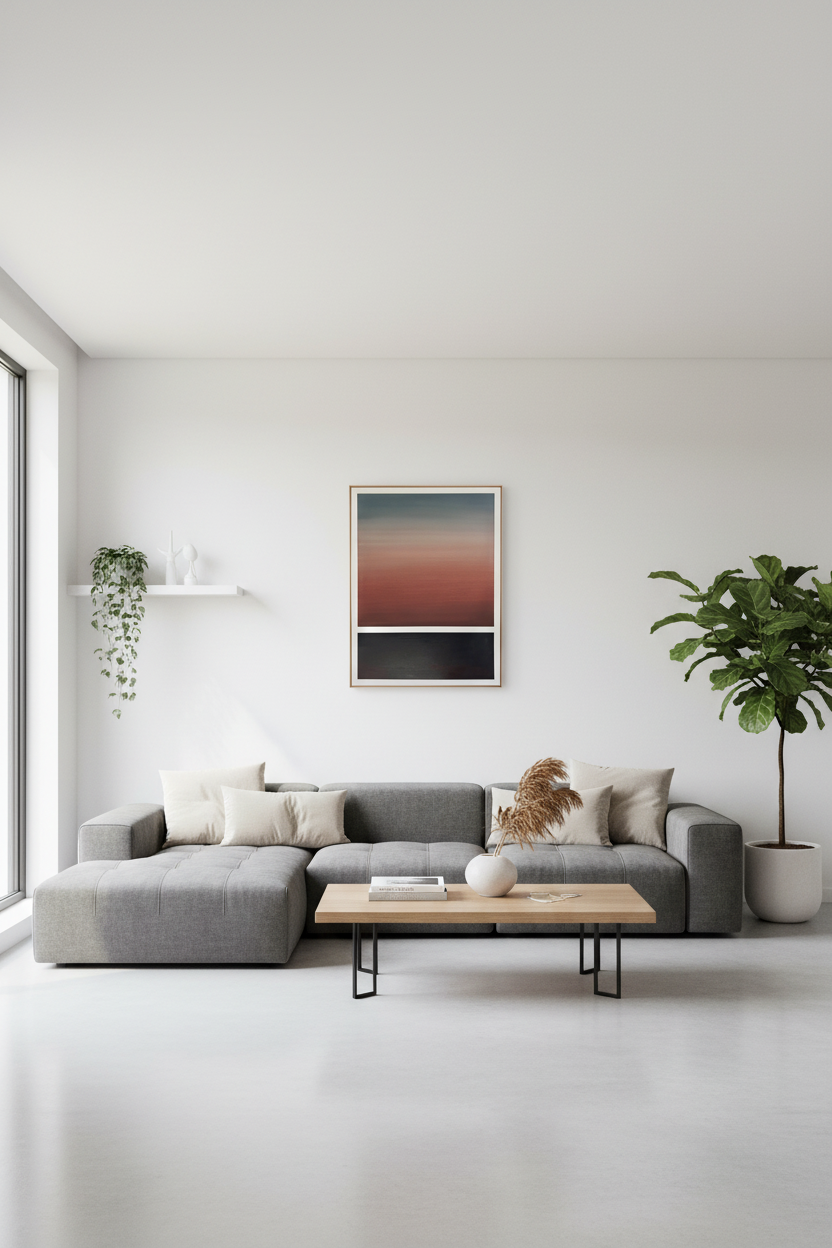Messolonghi Lagoon 78x58cm realistisch in modern interieur