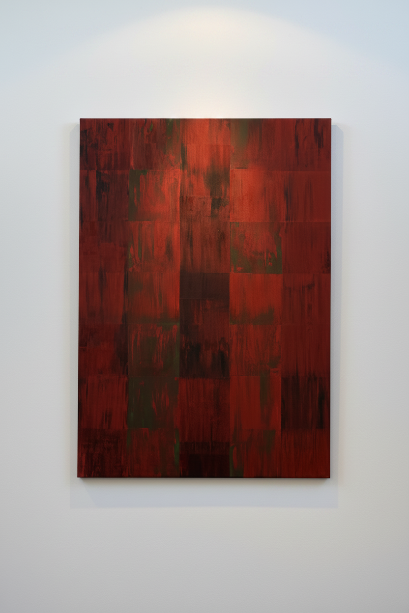Rood abstract schilderij productfoto v2