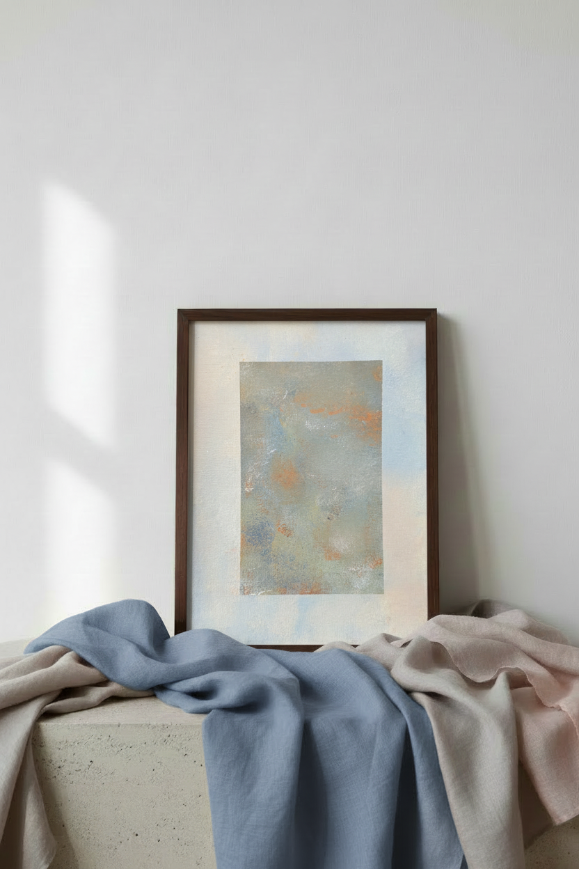 Schilderij met doeken in juiste kleuren