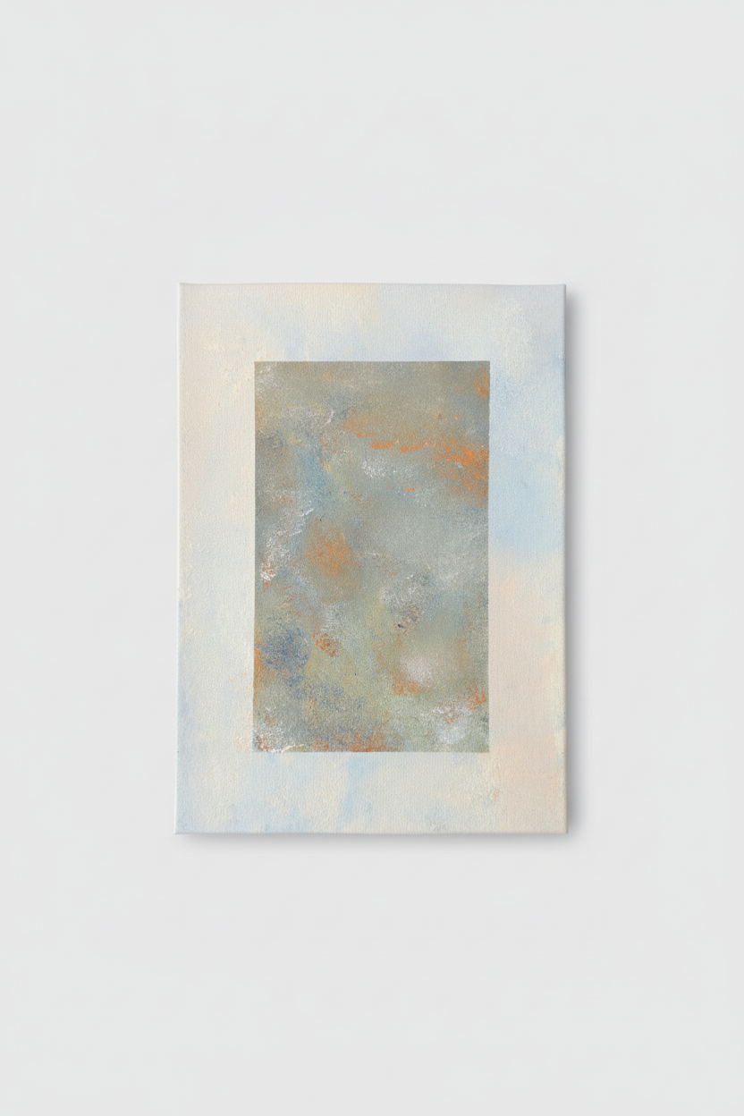 Schilderij met witte rand op grijze achtergrond