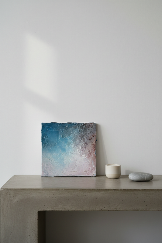 Schilderij op betonblok