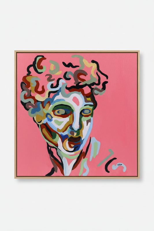 Traces of David met ultra dunne natuurhout lijst