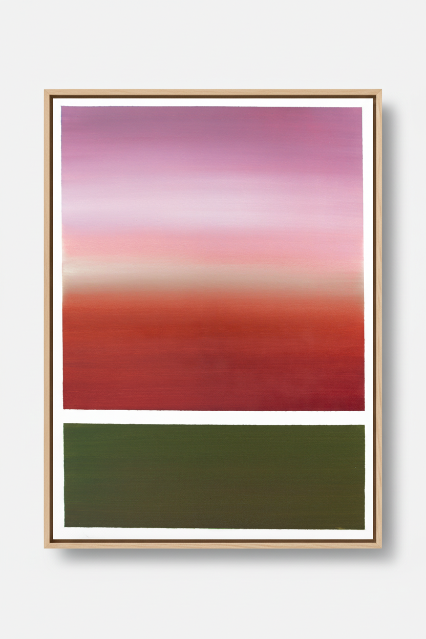 Vonitsa Sun schilderij met zeer dunne naturel baklijst